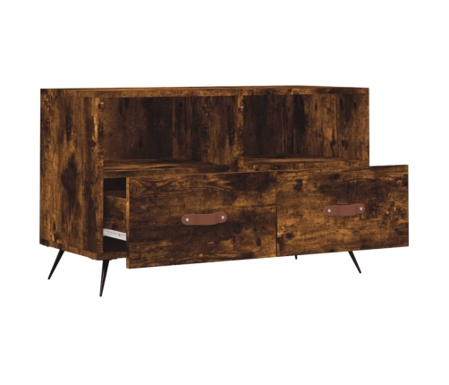 Mueble para TV madera contrachapada roble ahumado 80x36x50 cm