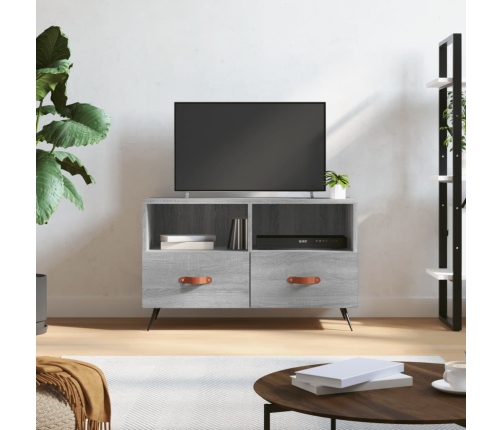 vidaXL Mueble de TV madera de ingeniería gris Sonoma 80x36x50 cm