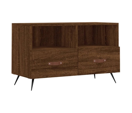 Mueble para TV madera contrachapada roble marrón 80x36x50 cm