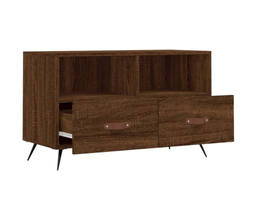 Mueble para TV madera contrachapada roble marrón 80x36x50 cm