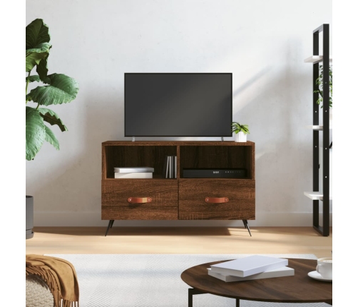 Mueble para TV madera contrachapada roble marrón 80x36x50 cm