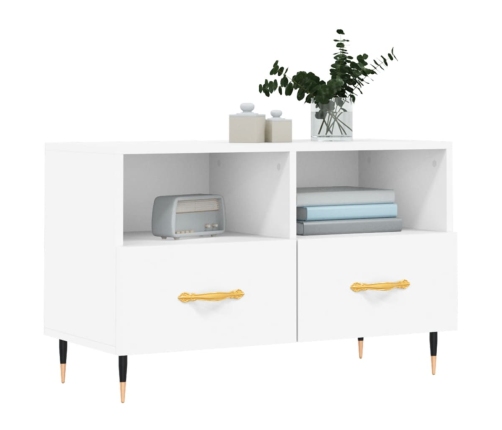 Mueble para TV madera contrachapada blanco 80x36x50 cm