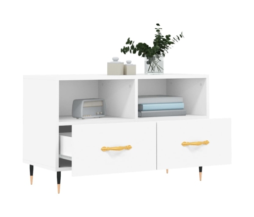 Mueble para TV madera contrachapada blanco 80x36x50 cm