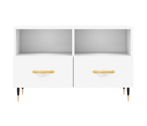 Mueble para TV madera contrachapada blanco 80x36x50 cm