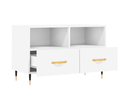 Mueble para TV madera contrachapada blanco 80x36x50 cm