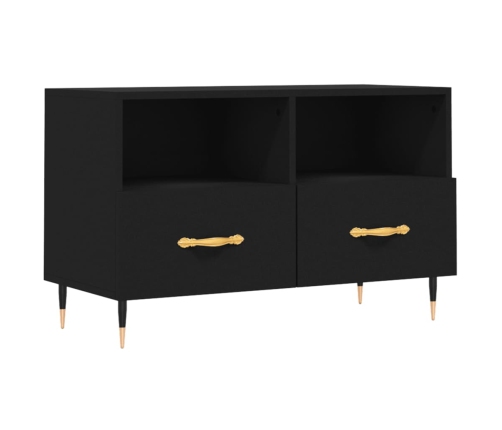 Mueble para TV madera contrachapada negro 80x36x50 cm