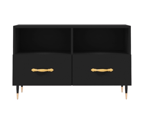 Mueble para TV madera contrachapada negro 80x36x50 cm