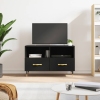 Mueble para TV madera contrachapada negro 80x36x50 cm