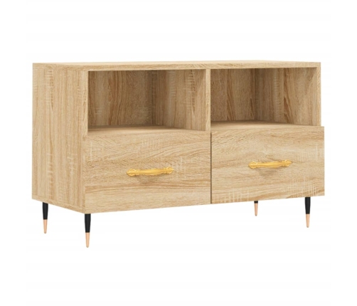 Mueble para TV madera contrachapada roble ahumado 80x36x50 cm