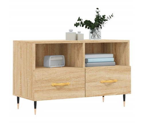 Mueble para TV madera contrachapada roble ahumado 80x36x50 cm