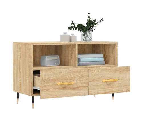 Mueble para TV madera contrachapada roble ahumado 80x36x50 cm