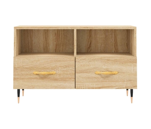 Mueble para TV madera contrachapada roble ahumado 80x36x50 cm