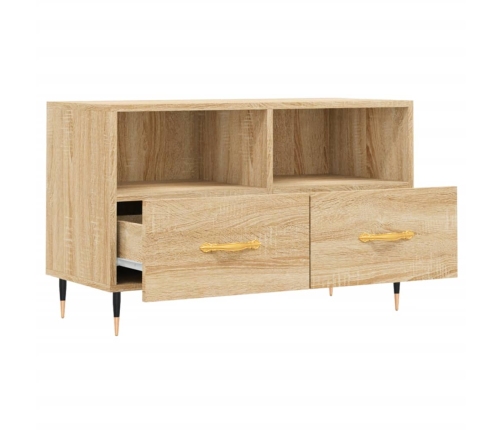 Mueble para TV madera contrachapada roble ahumado 80x36x50 cm