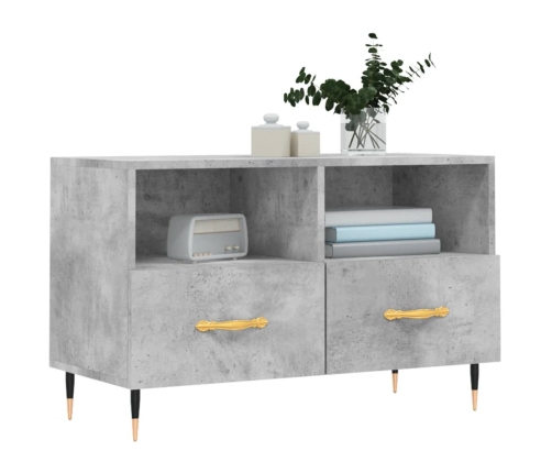 Mueble para TV madera contrachapada gris hormigón 80x36x50 cm