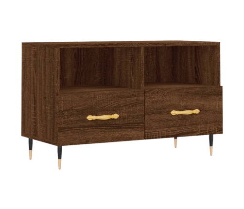 Mueble para TV madera contrachapada roble marrón 80x36x50 cm