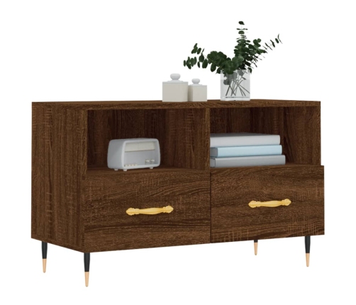 Mueble para TV madera contrachapada roble marrón 80x36x50 cm