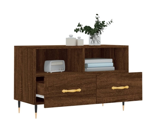 Mueble para TV madera contrachapada roble marrón 80x36x50 cm