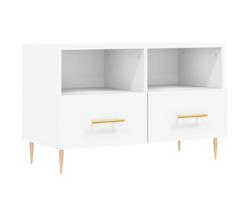 Mueble para TV madera contrachapada blanco 80x36x50 cm