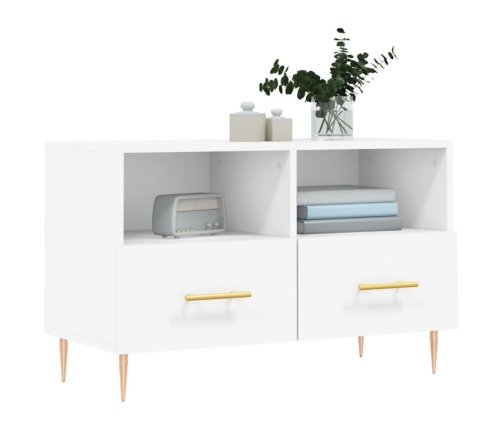 Mueble para TV madera contrachapada blanco 80x36x50 cm