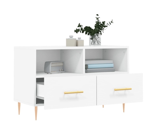 Mueble para TV madera contrachapada blanco 80x36x50 cm