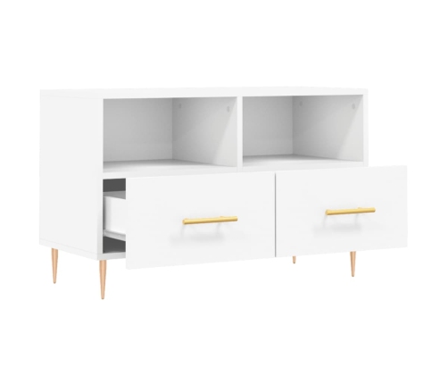 Mueble para TV madera contrachapada blanco 80x36x50 cm