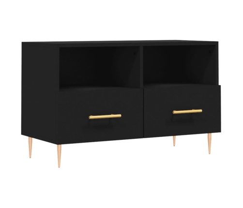 Mueble para TV madera contrachapada negro 80x36x50 cm