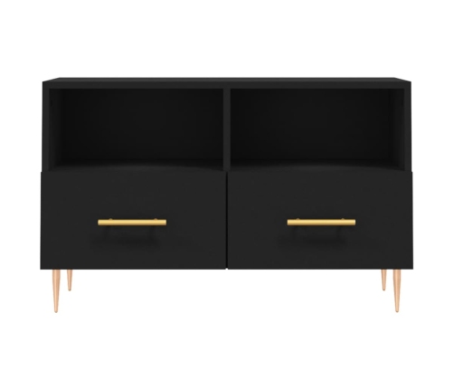 Mueble para TV madera contrachapada negro 80x36x50 cm