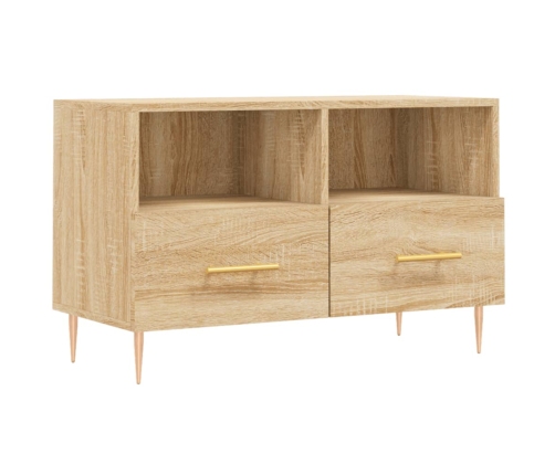 Mueble para TV madera contrachapada roble ahumado 80x36x50 cm