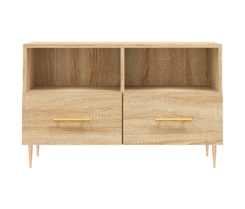 Mueble para TV madera contrachapada roble ahumado 80x36x50 cm