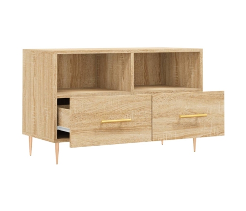 Mueble para TV madera contrachapada roble ahumado 80x36x50 cm