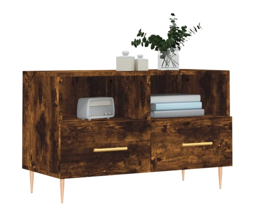 Mueble para TV madera contrachapada roble ahumado 80x36x50 cm