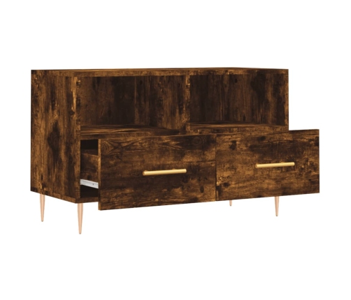 Mueble para TV madera contrachapada roble ahumado 80x36x50 cm