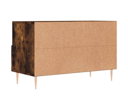 Mueble para TV madera contrachapada roble ahumado 80x36x50 cm