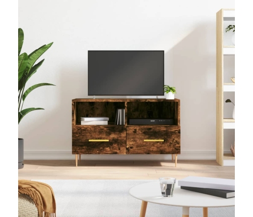 Mueble para TV madera contrachapada roble ahumado 80x36x50 cm