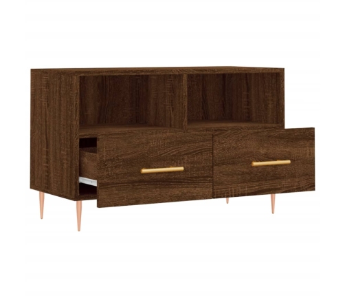 Mueble para TV madera contrachapada roble marrón 80x36x50 cm