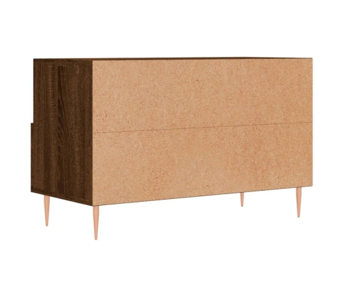 Mueble para TV madera contrachapada roble marrón 80x36x50 cm