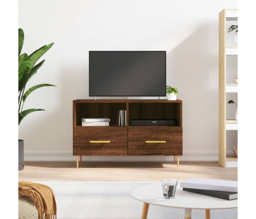 Mueble para TV madera contrachapada roble marrón 80x36x50 cm