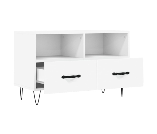 Mueble para TV madera contrachapada blanco 80x36x50 cm