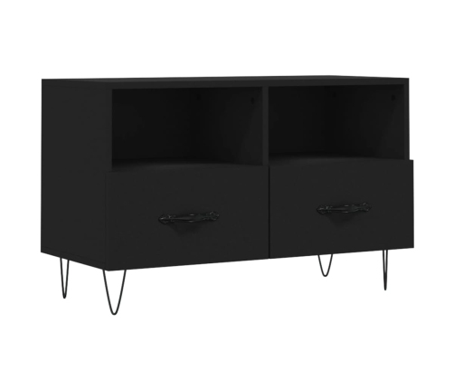 Mueble para TV madera contrachapada negro 80x36x50 cm