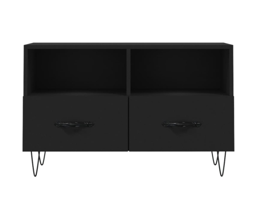 Mueble para TV madera contrachapada negro 80x36x50 cm