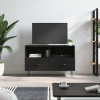 Mueble para TV madera contrachapada negro 80x36x50 cm