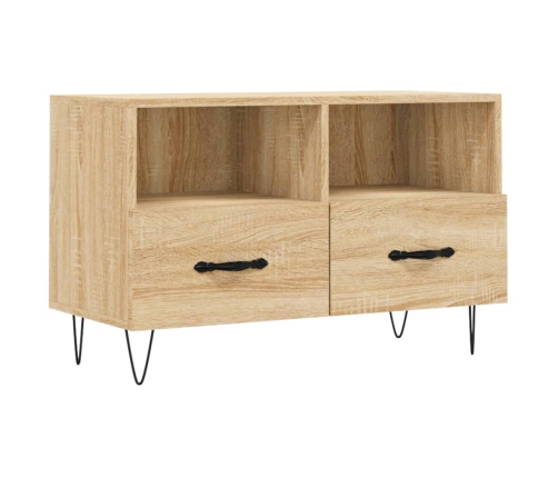 Mueble para TV madera contrachapada roble ahumado 80x36x50 cm