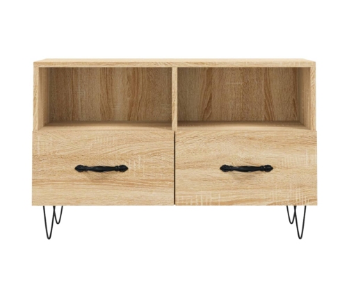 Mueble para TV madera contrachapada roble ahumado 80x36x50 cm