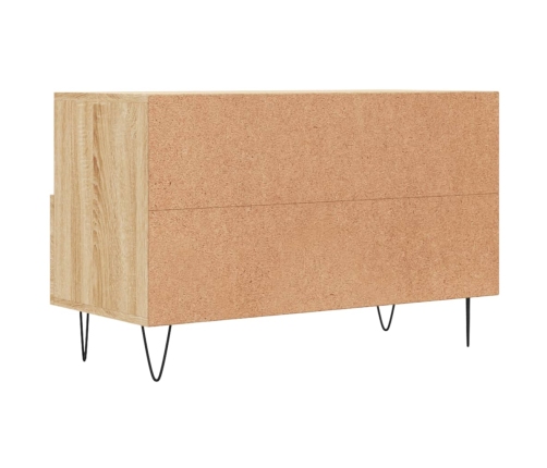 Mueble para TV madera contrachapada roble ahumado 80x36x50 cm