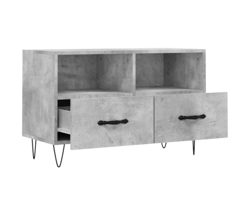 Mueble para TV madera contrachapada gris hormigón 80x36x50 cm