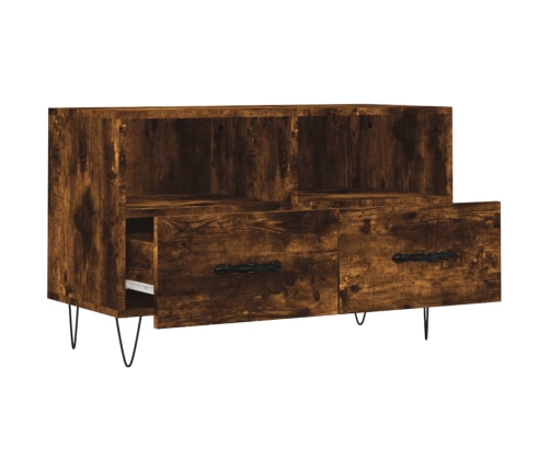 Mueble para TV madera contrachapada roble ahumado 80x36x50 cm