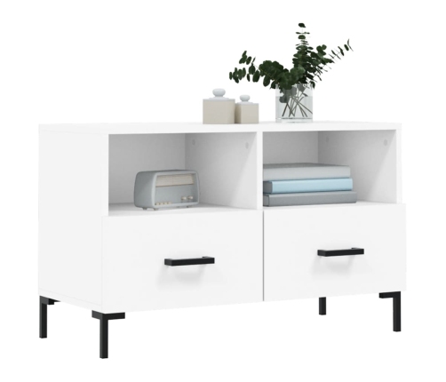 vidaXL Mueble para TV madera contrachapada blanco 80x36x50 cm