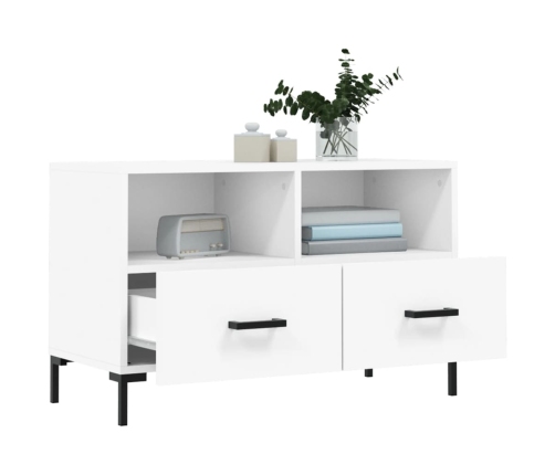 vidaXL Mueble para TV madera contrachapada blanco 80x36x50 cm