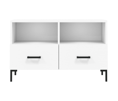 vidaXL Mueble para TV madera contrachapada blanco 80x36x50 cm