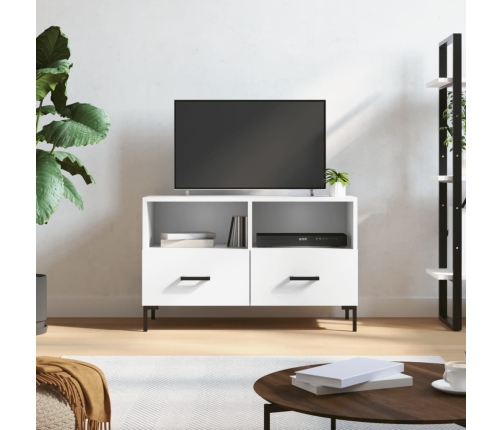 vidaXL Mueble para TV madera contrachapada blanco 80x36x50 cm